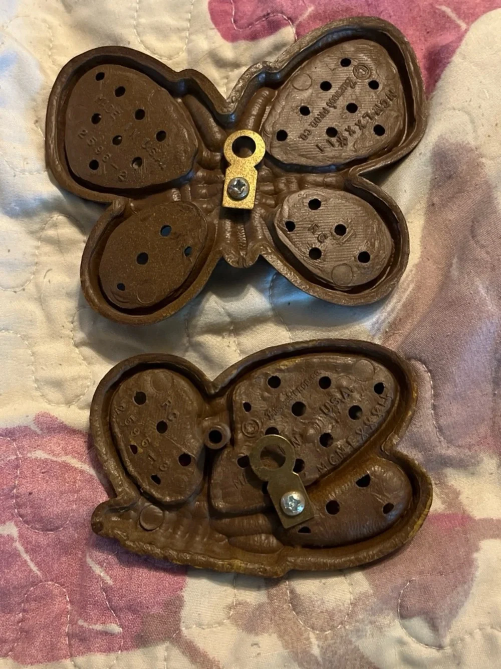 Carved plastic Butterfly Wall Accent Pair - Brown